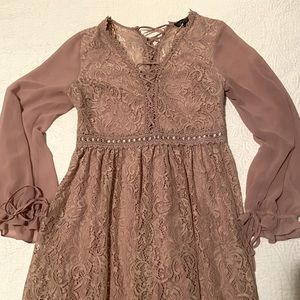 Mauve lace dress